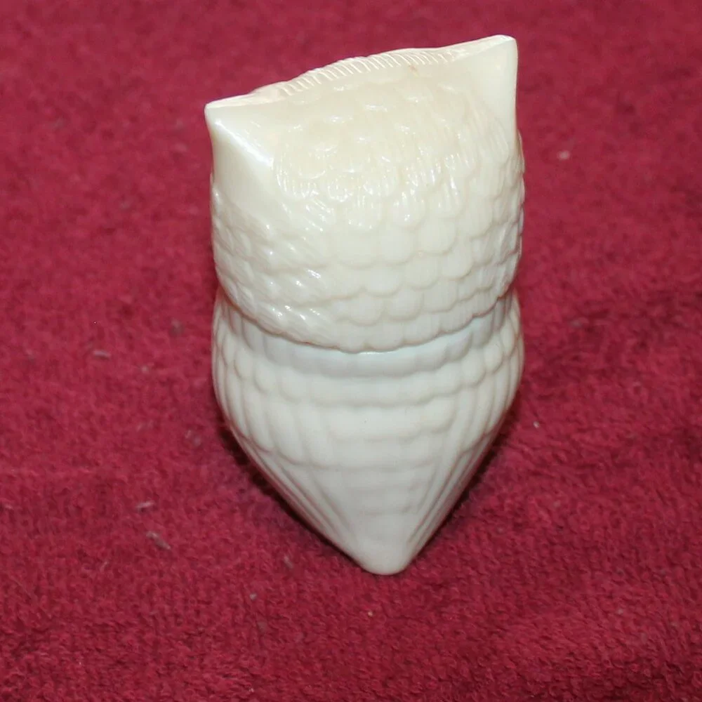 Vintage Precious Owl Cream Sachet Glass Container